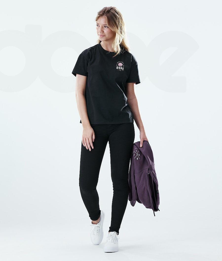 Dope Regular Rose T-shirts Dames Zwart | NLDN3771