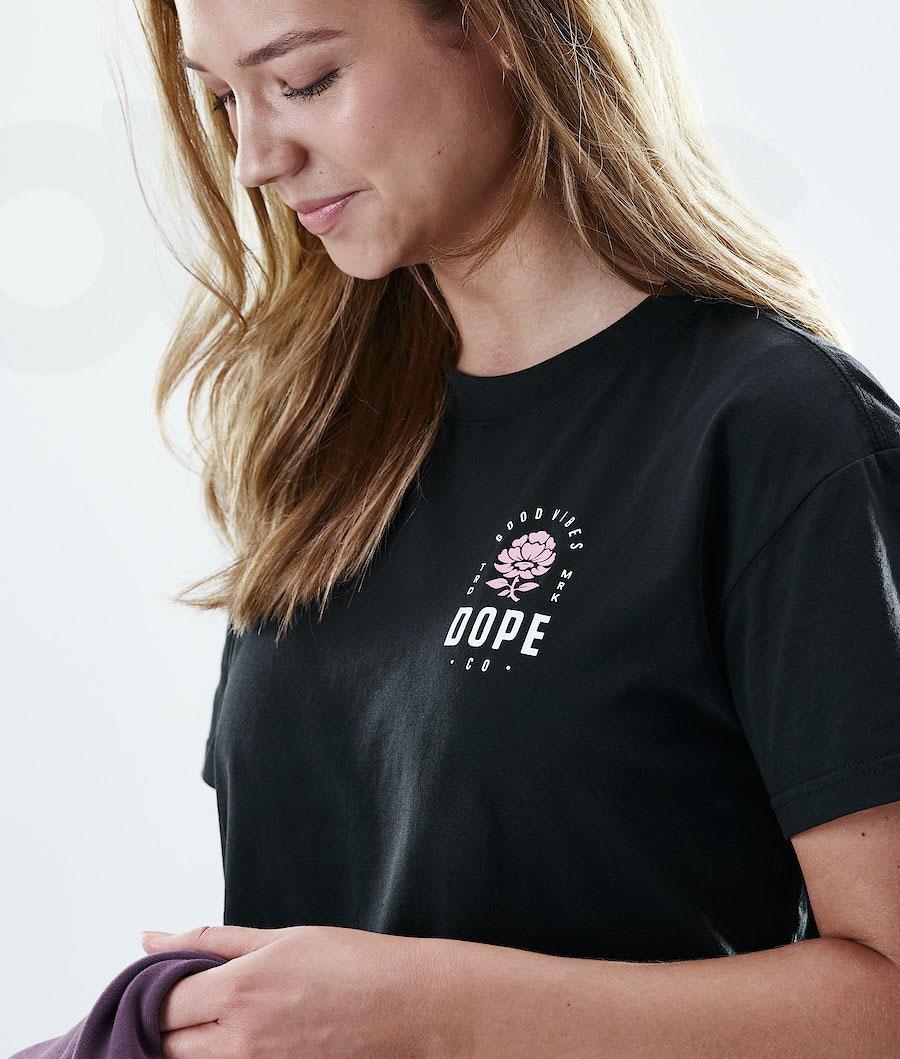 Dope Regular Rose T-shirts Dames Zwart | NLDN3771