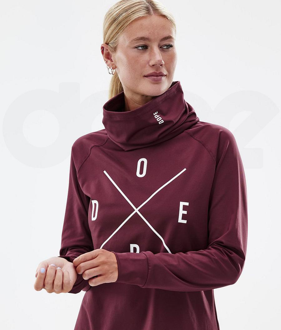 Dope Snuggle W 2X-Up Basislaag Top Dames Bordeaux | NLHK3890