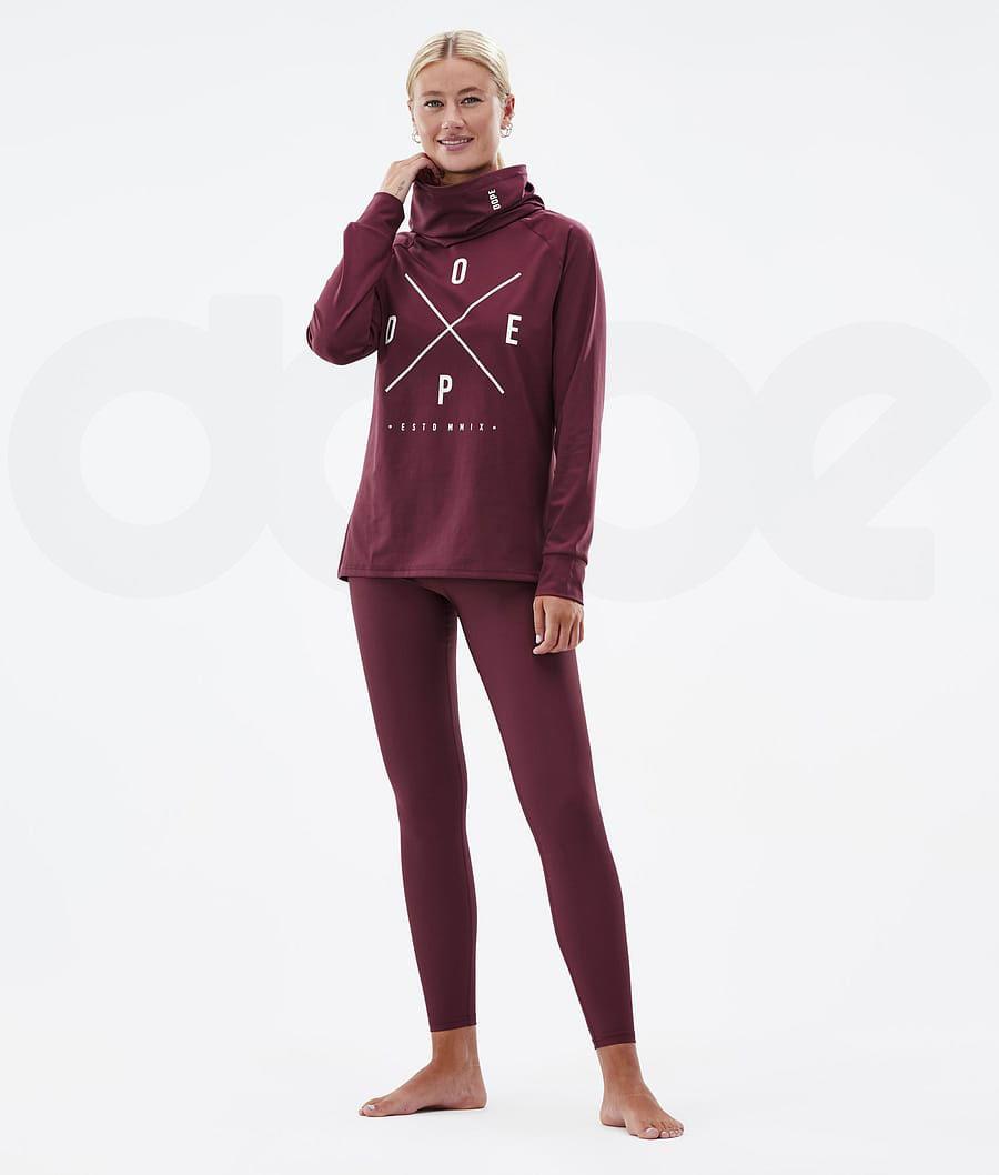 Dope Snuggle W 2X-Up Basislaag Top Dames Bordeaux | NLHK3890