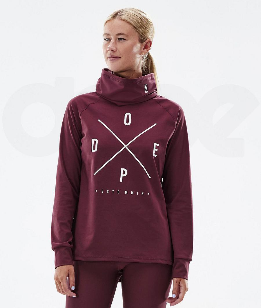 Dope Snuggle W 2X-Up Basislaag Top Dames Bordeaux | NLHK3890