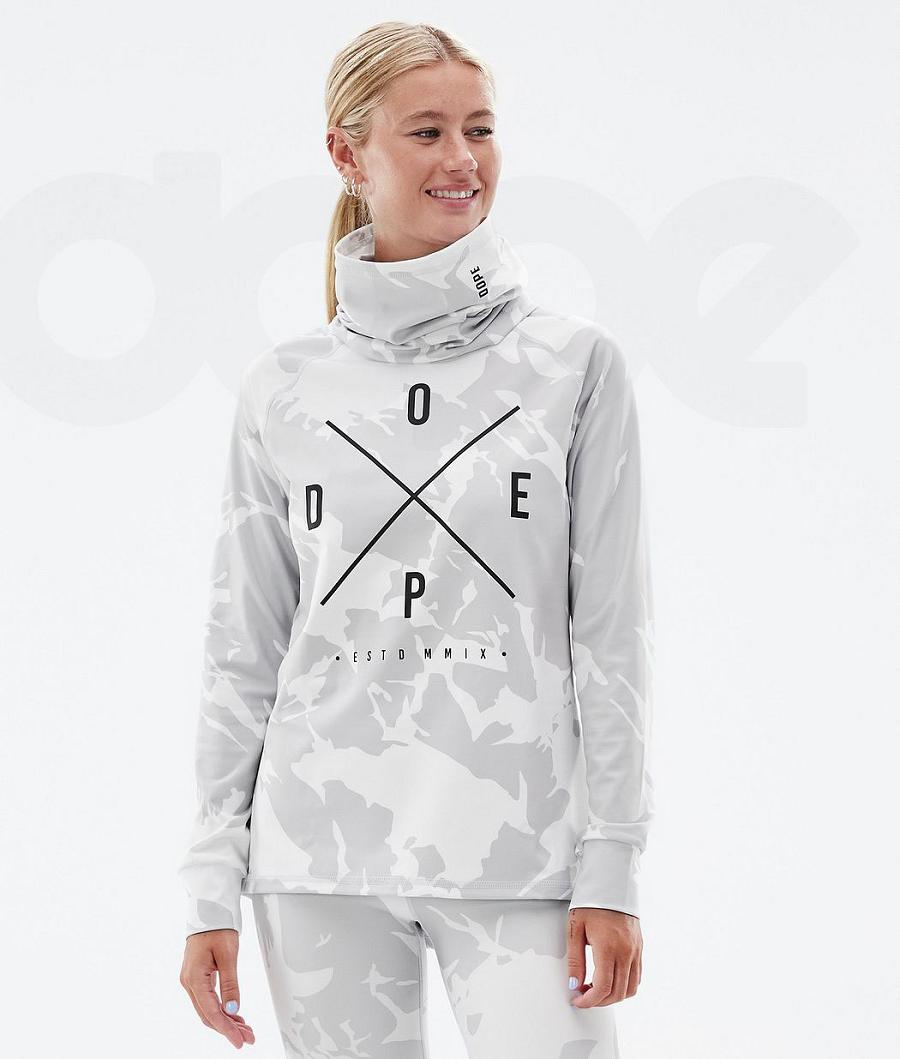 Dope Snuggle W 2X-Up Basislaag Top Dames Grijs Camo | NLPQ3896