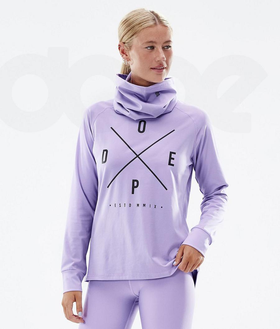 Dope Snuggle W 2X-Up Faded Basislaag Top Dames Paars | NLDN3900