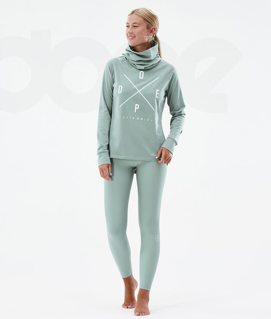 Dope Snuggle W 2X-Up Faded Basislaag Top Dames Groen | NLFM3899