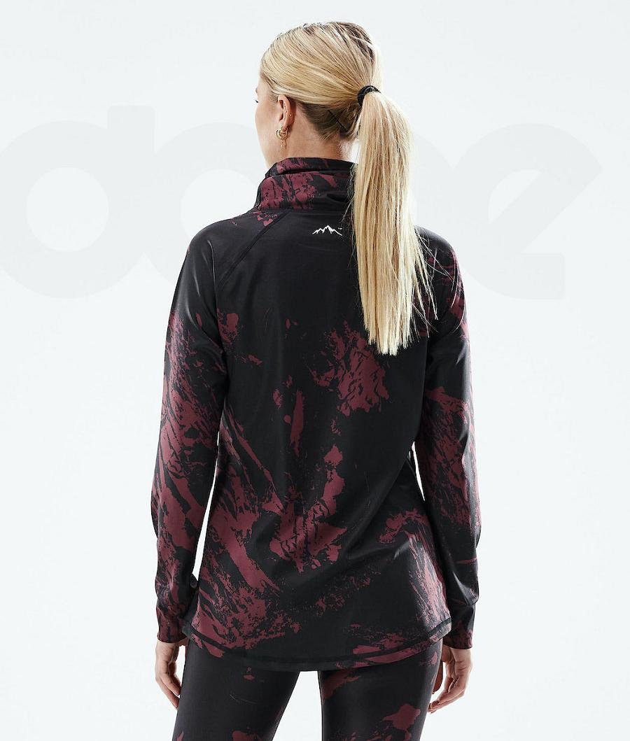 Dope Snuggle W 2X-Up Paint Basislaag Top Dames Bordeaux | NLSO3901