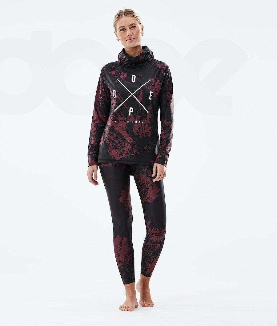 Dope Snuggle W 2X-Up Paint Basislaag Top Dames Bordeaux | NLSO3901