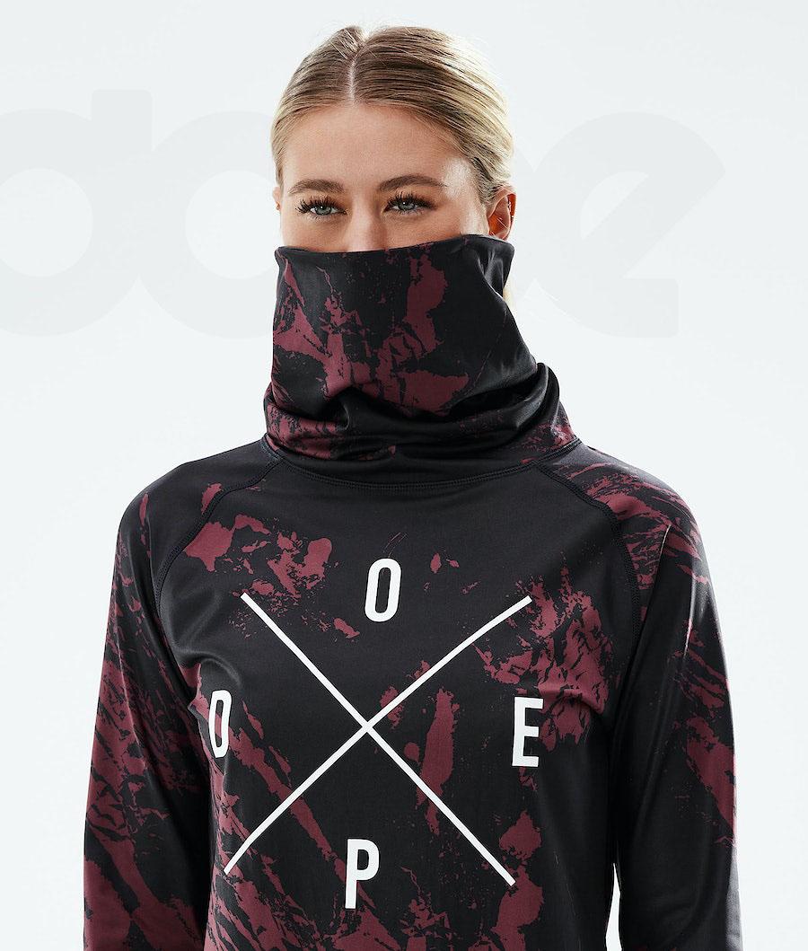 Dope Snuggle W 2X-Up Paint Basislaag Top Dames Bordeaux | NLSO3901