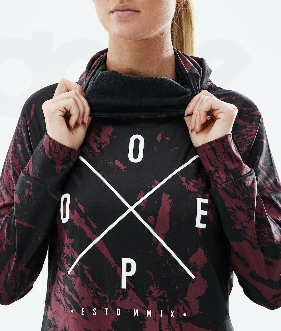 Dope Snuggle W 2X-Up Paint Basislaag Top Dames Bordeaux | NLSO3901