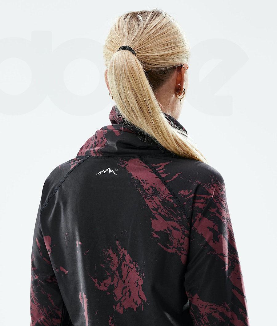 Dope Snuggle W 2X-Up Paint Basislaag Top Dames Bordeaux | NLSO3901