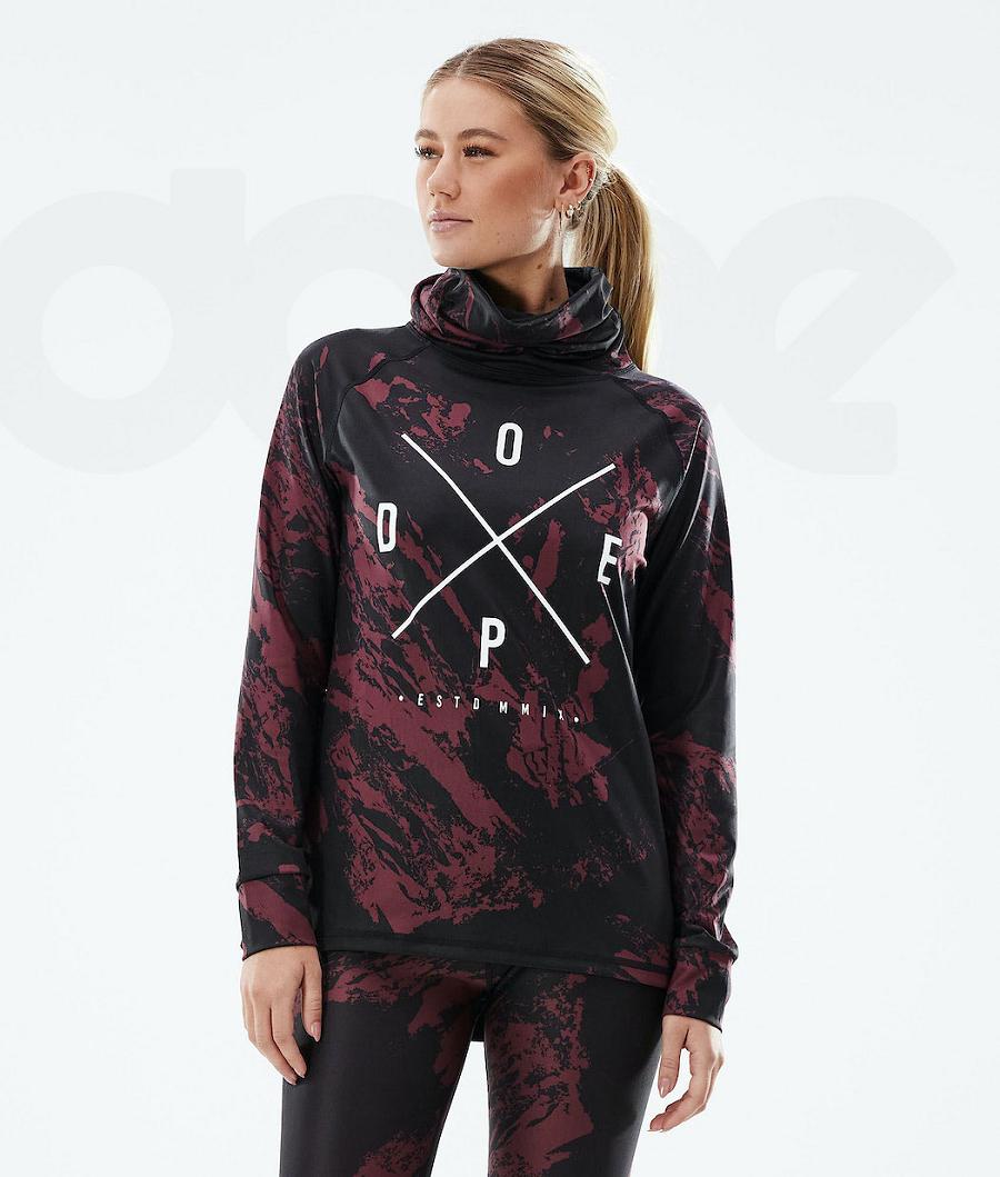 Dope Snuggle W 2X-Up Paint Basislaag Top Dames Bordeaux | NLSO3901