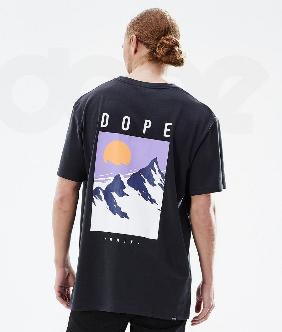 Dope Standard Peak T-shirts Heren Zwart | NLRW2990