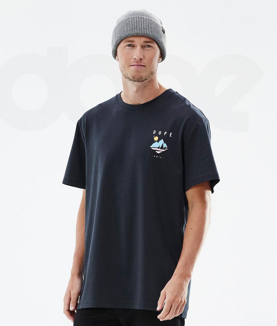 Dope Standard Pine T-shirts Heren Zwart | NLEX2991