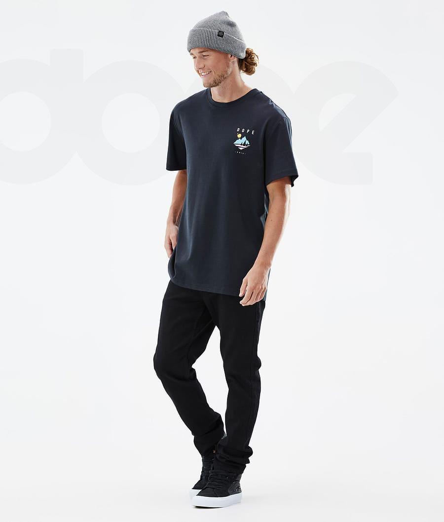 Dope Standard Pine T-shirts Heren Zwart | NLEX2991