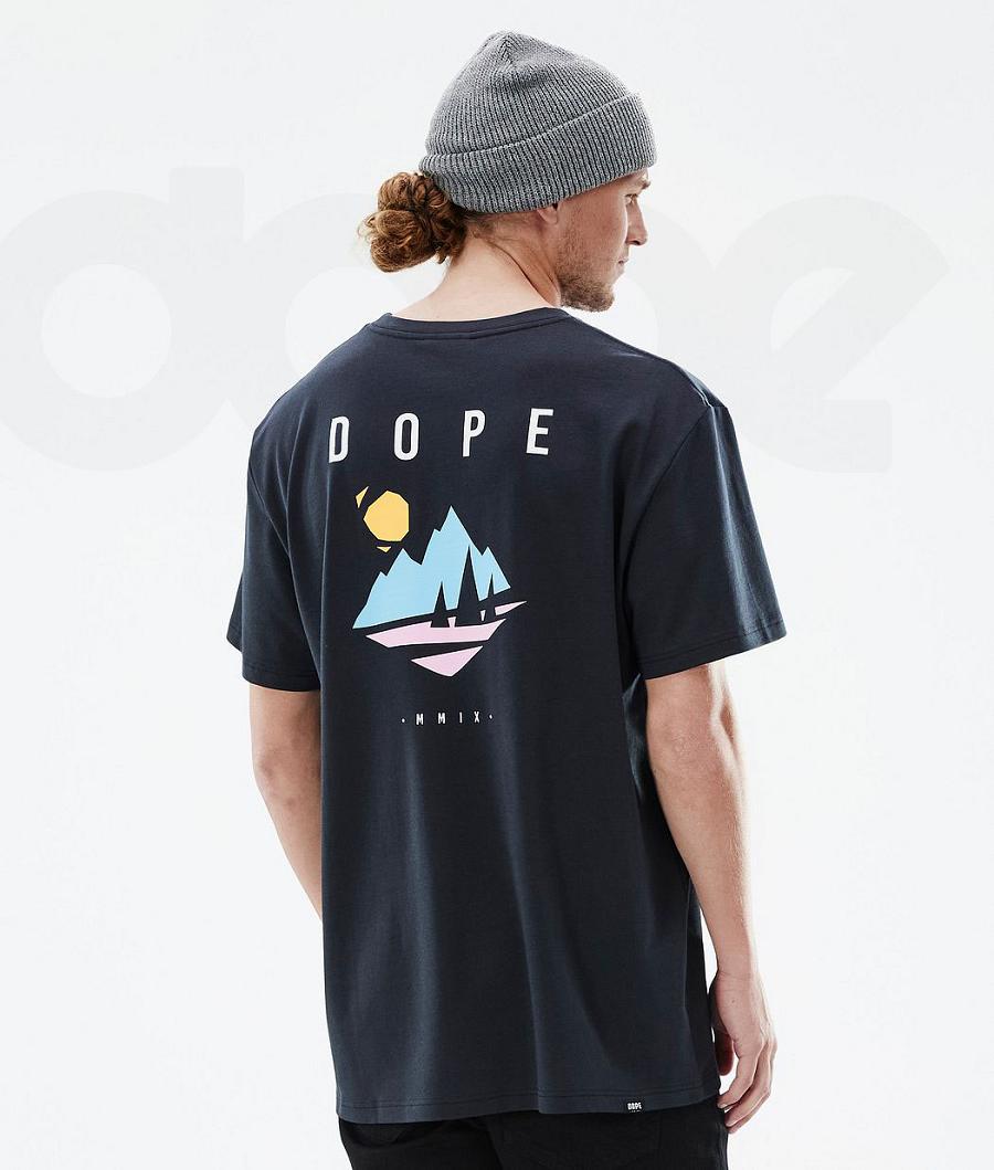 Dope Standard Pine T-shirts Heren Zwart | NLEX2991