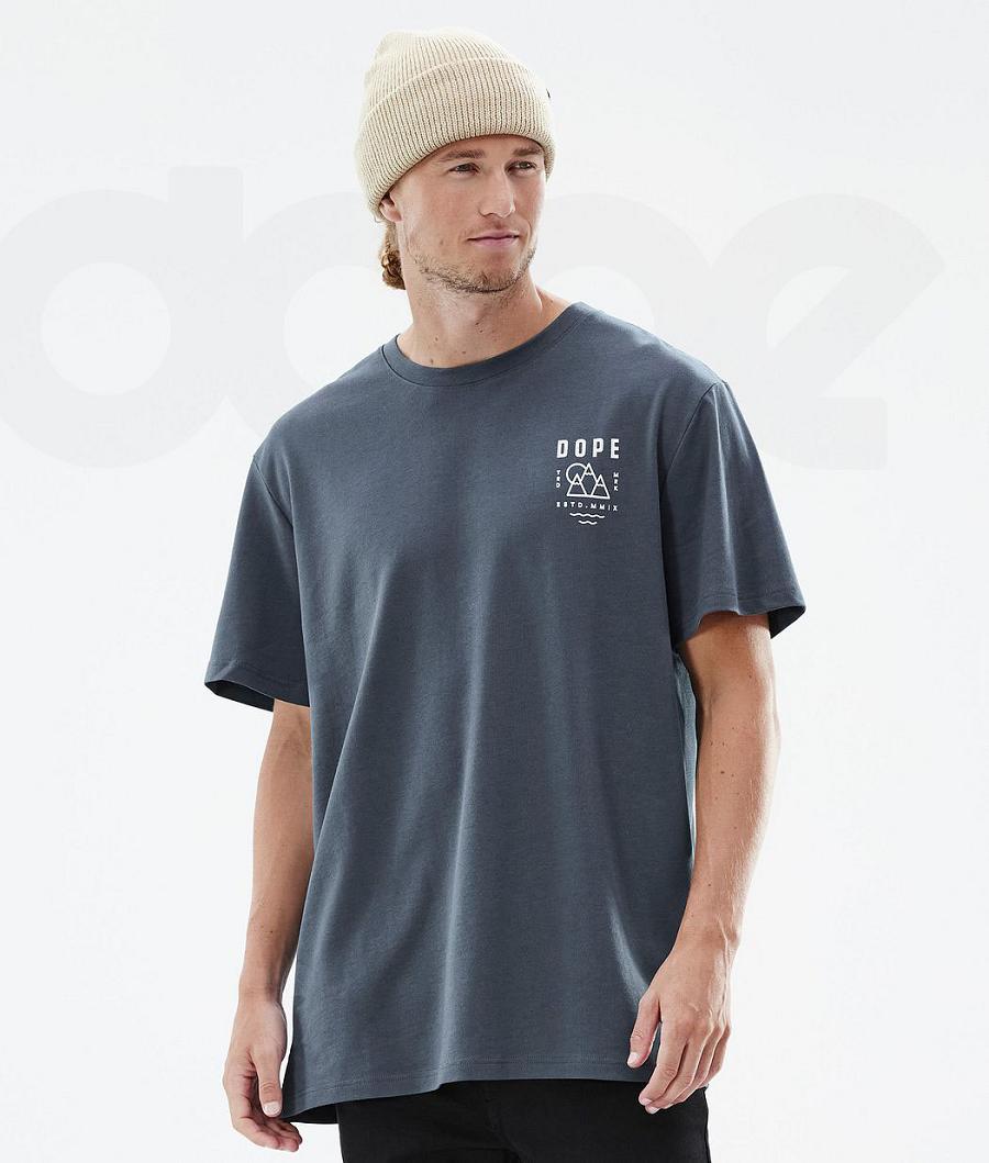 Dope Standard Summit T-shirts Heren Blauw | NLGL2997