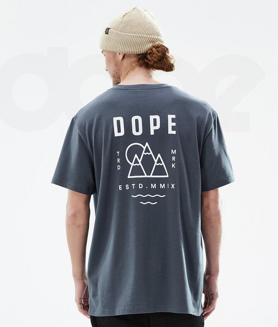 Dope Standard Summit T-shirts Heren Blauw | NLGL2997