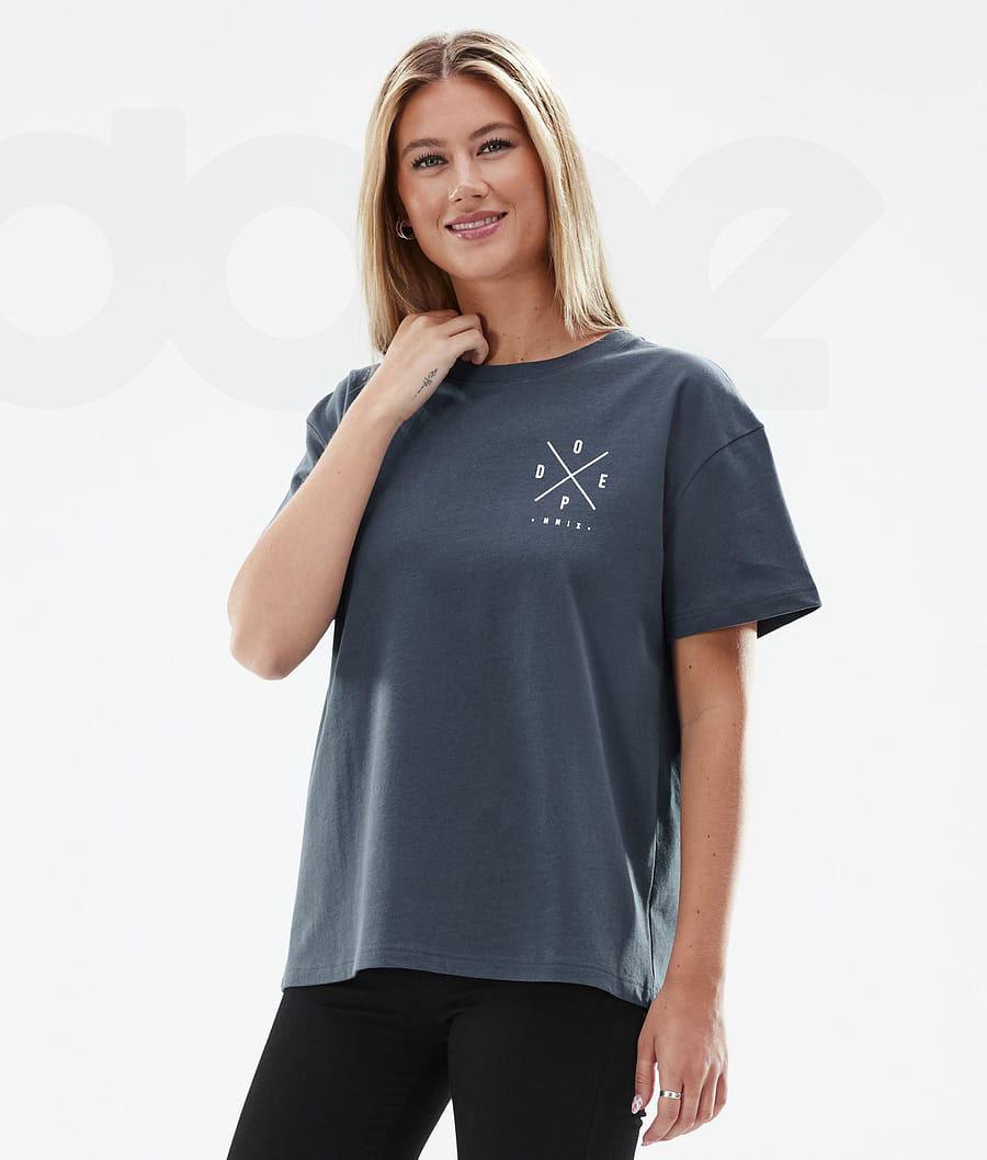 Dope Standard W 2X-Up T-shirts Dames Blauw | NLOR3775