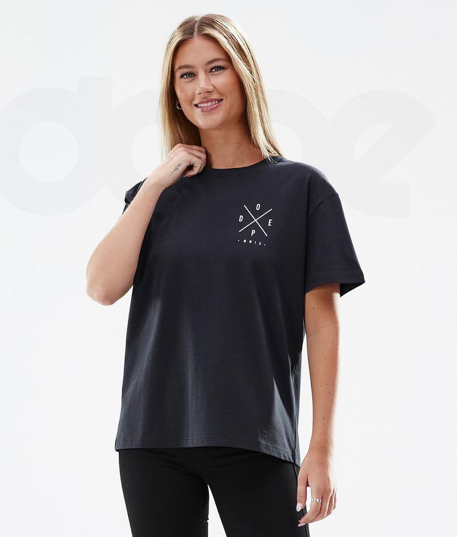 Dope Standard W 2X-Up T-shirts Dames Zwart | NLPQ3774