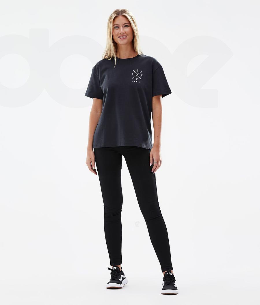 Dope Standard W 2X-Up T-shirts Dames Zwart | NLPQ3774