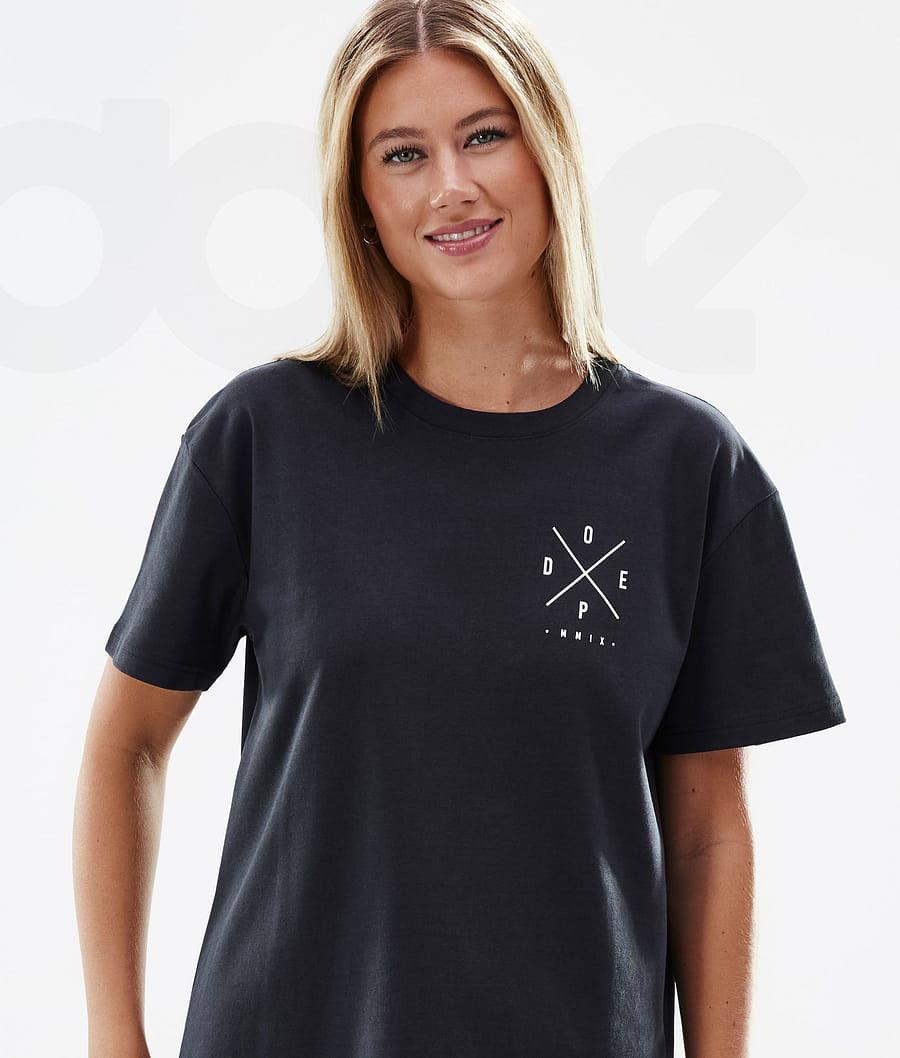 Dope Standard W 2X-Up T-shirts Dames Zwart | NLPQ3774