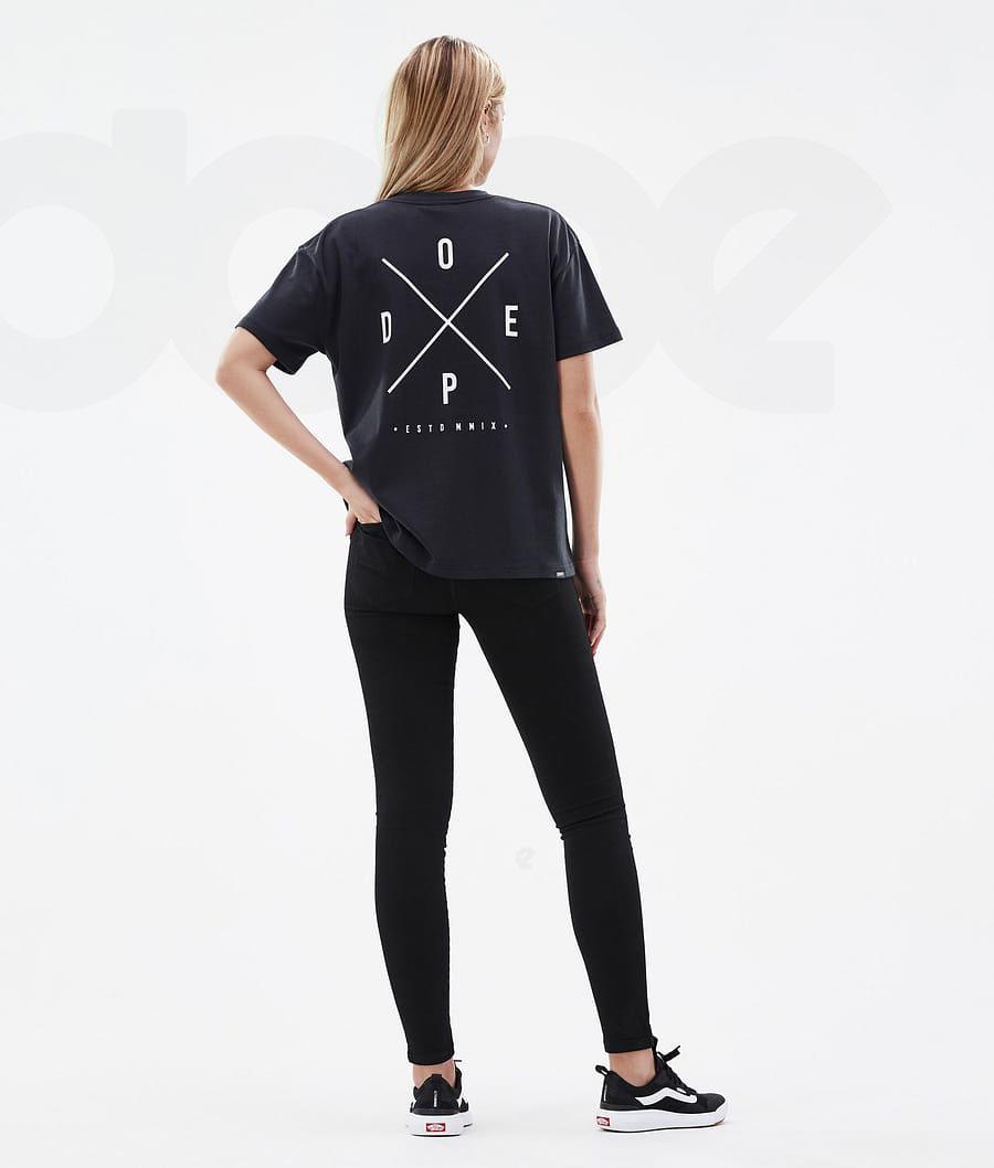 Dope Standard W 2X-Up T-shirts Dames Zwart | NLPQ3774