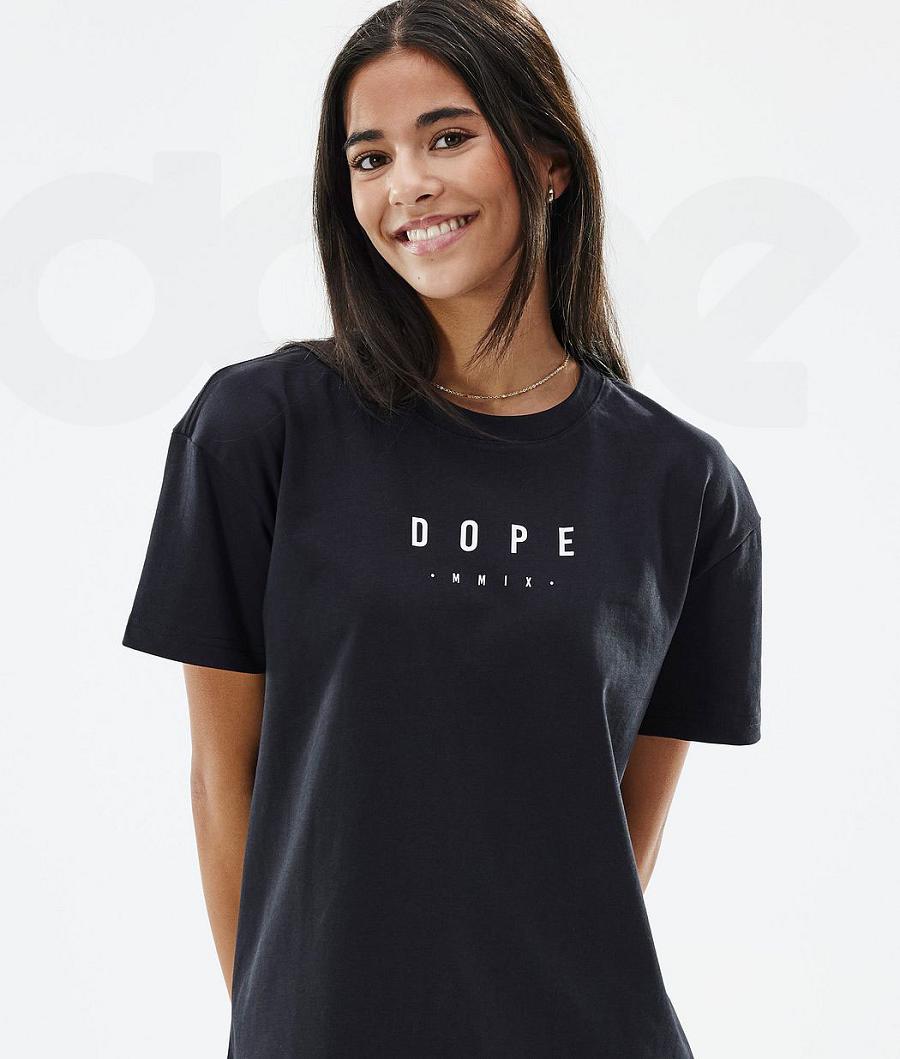 Dope Standard W Peak T-shirts Dames Zwart | NLIS3776