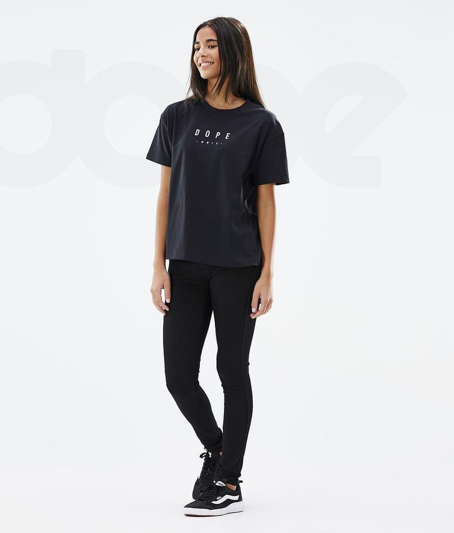 Dope Standard W Peak T-shirts Dames Zwart | NLIS3776