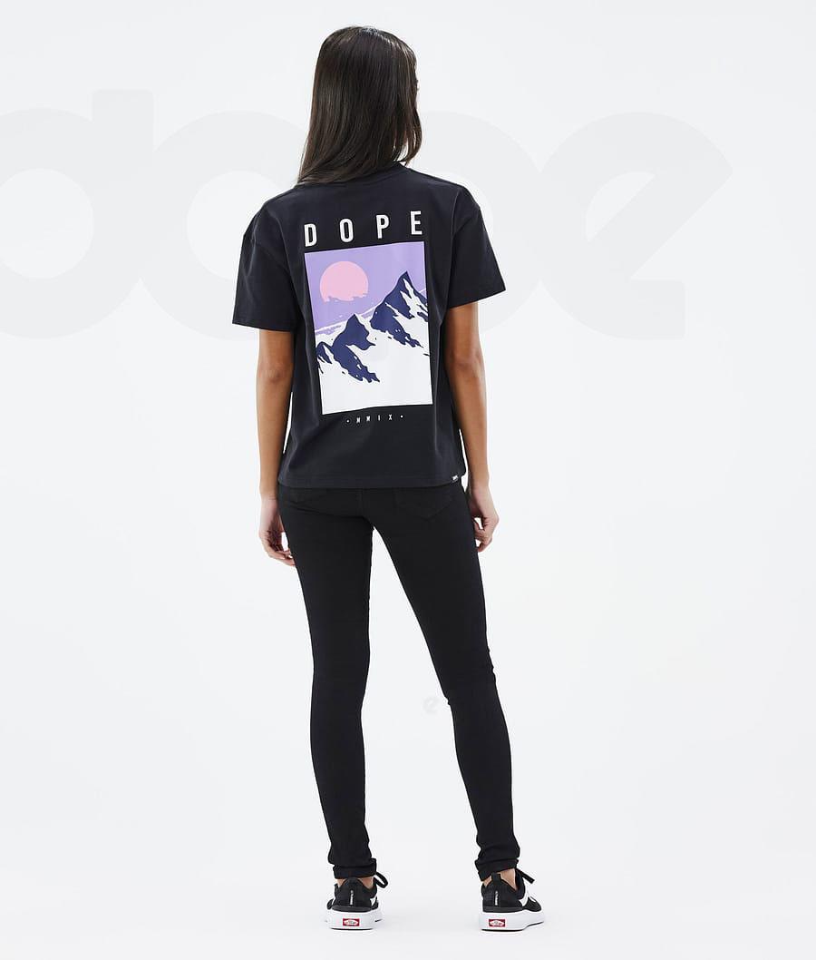 Dope Standard W Peak T-shirts Dames Zwart | NLIS3776