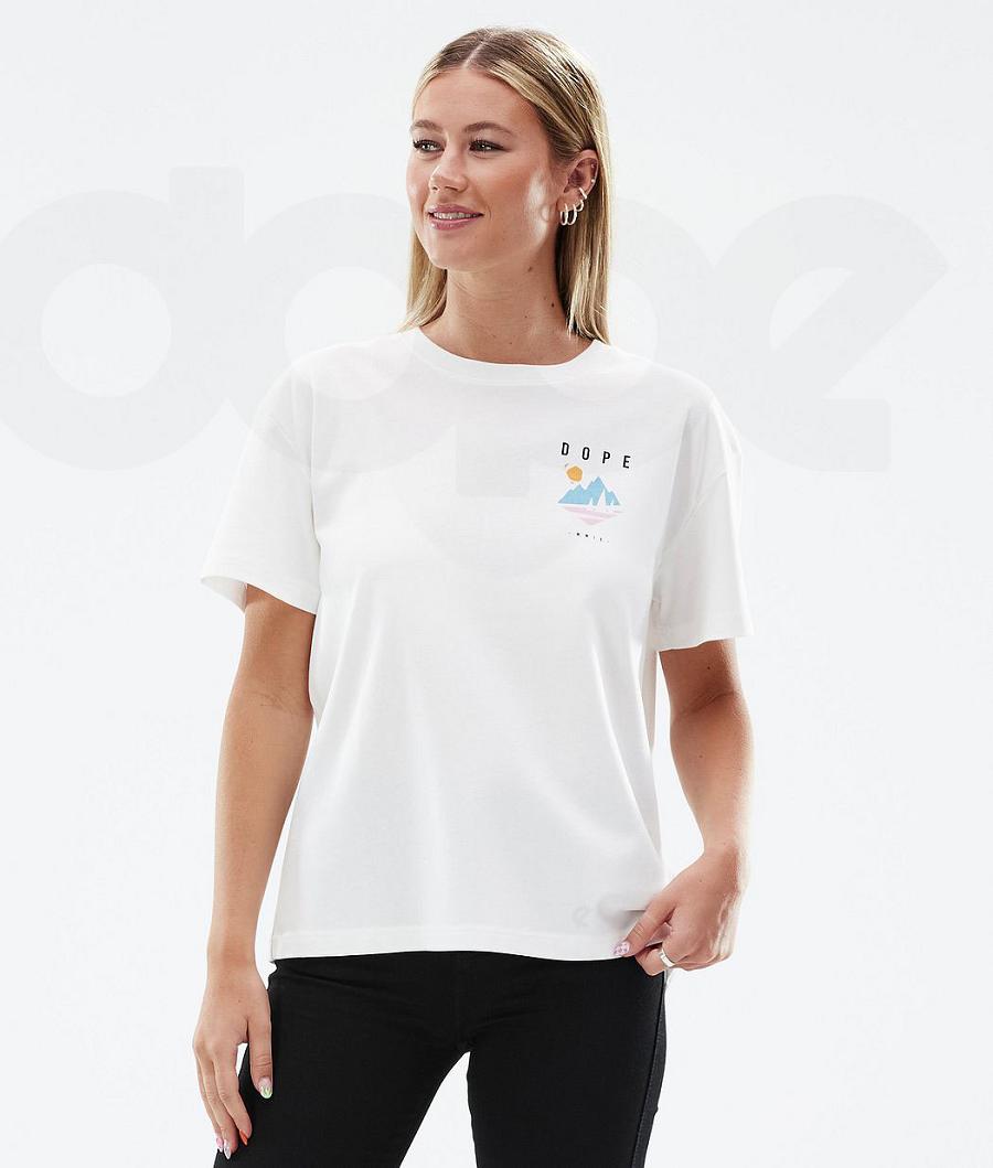 Dope Standard W Pine T-shirts Dames Wit | NLYU3778