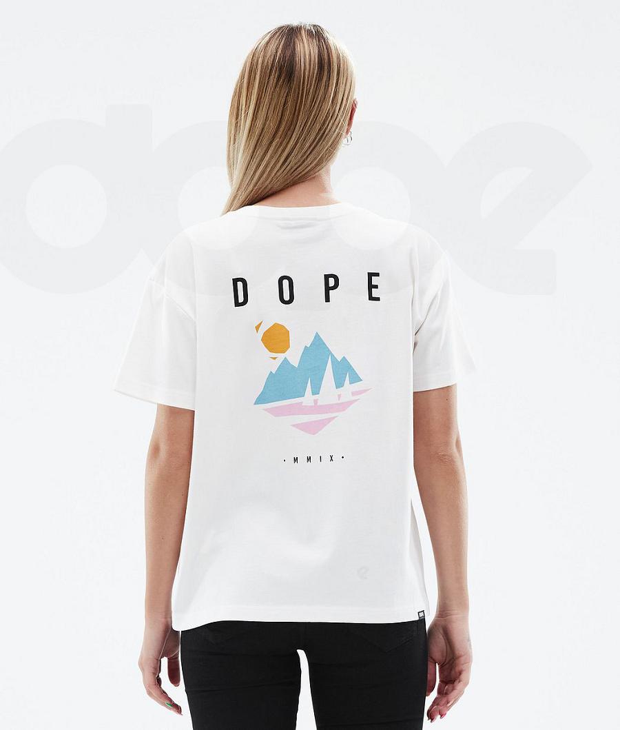 Dope Standard W Pine T-shirts Dames Wit | NLYU3778