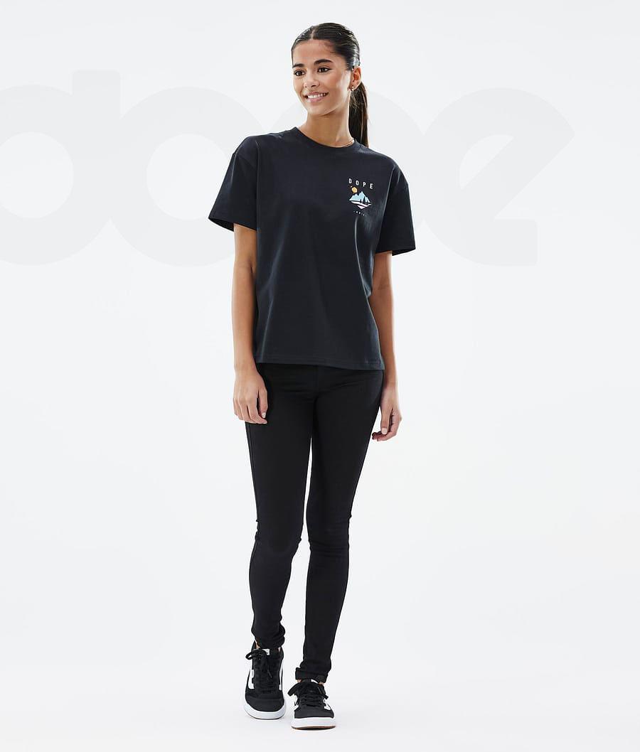 Dope Standard W Pine T-shirts Dames Zwart | NLTV3779