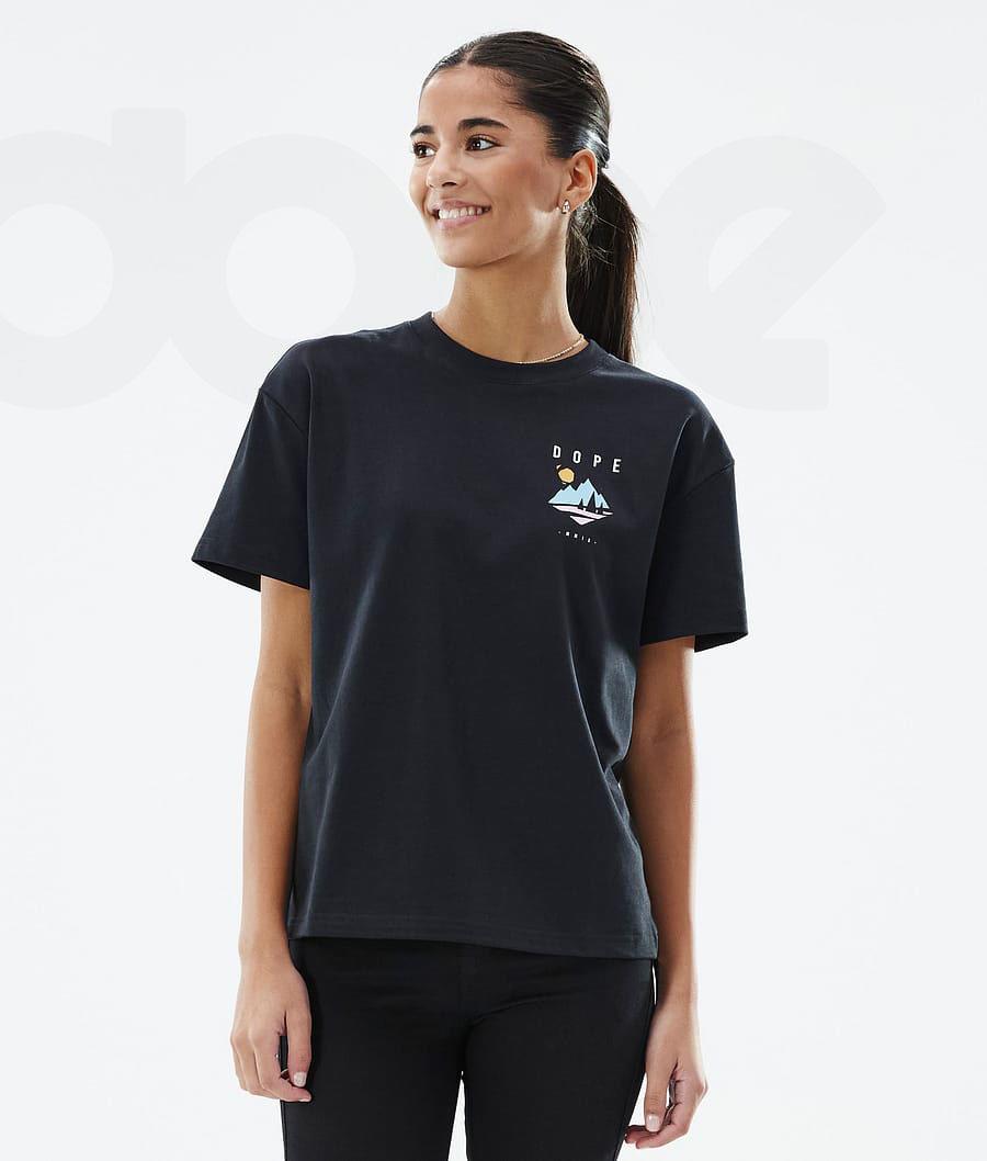 Dope Standard W Pine T-shirts Dames Zwart | NLTV3779