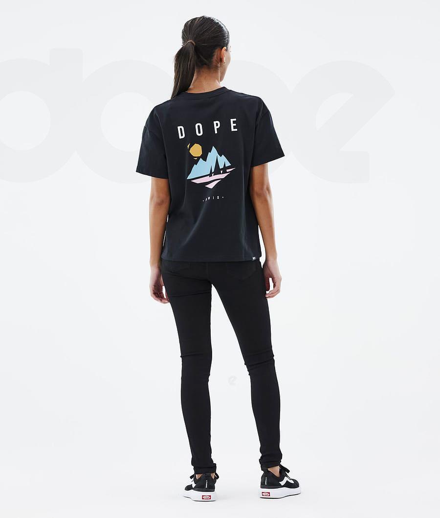 Dope Standard W Pine T-shirts Dames Zwart | NLTV3779