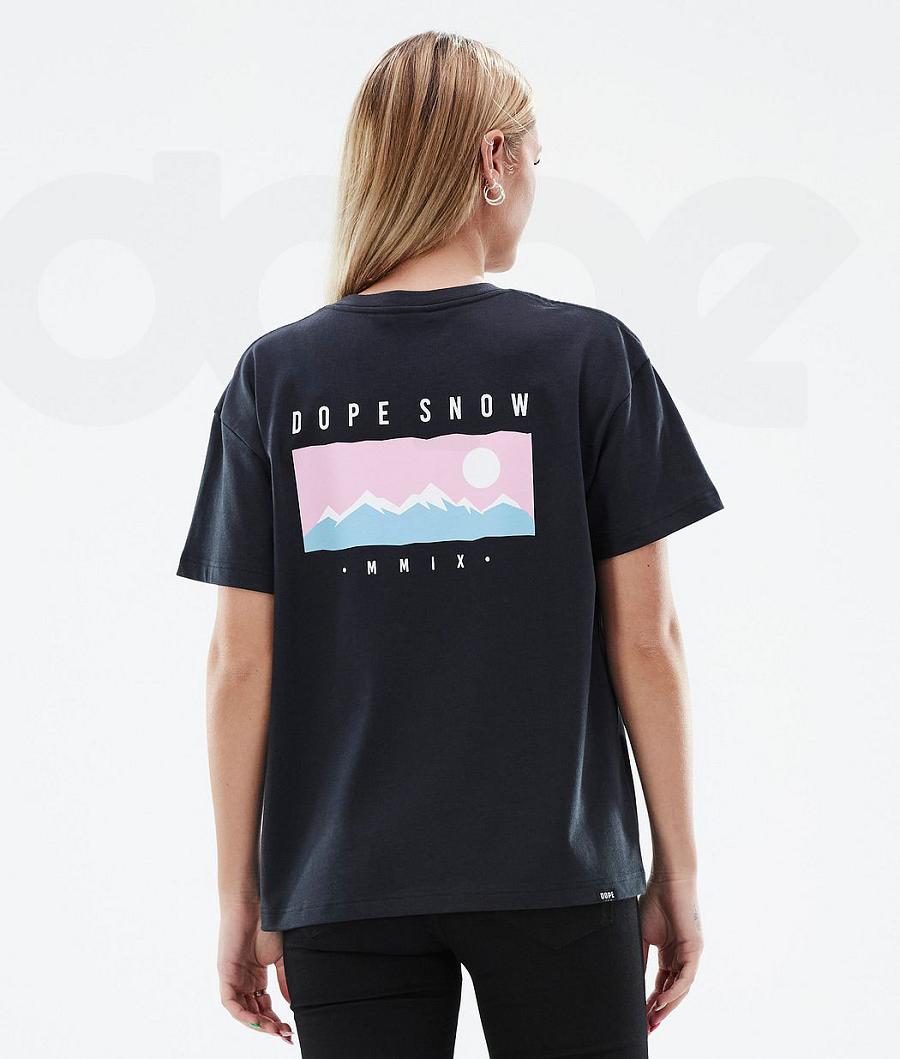 Dope Standard W Range T-shirts Dames Zwart | NLRW3780