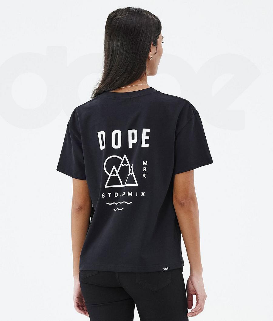 Dope Standard W Summit T-shirts Dames Zwart | NLMA3784