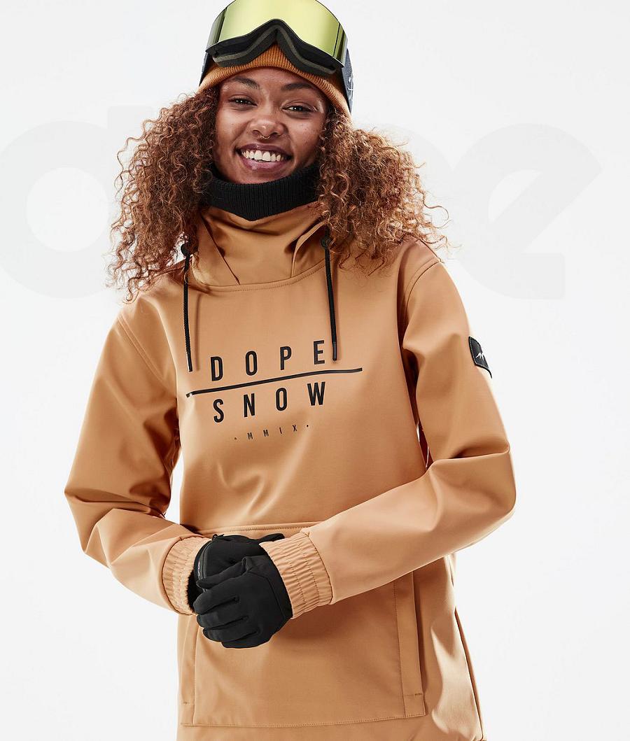 Dope Wylie W DS Ski-jassen Dames Khaki Geel | NLSO3686