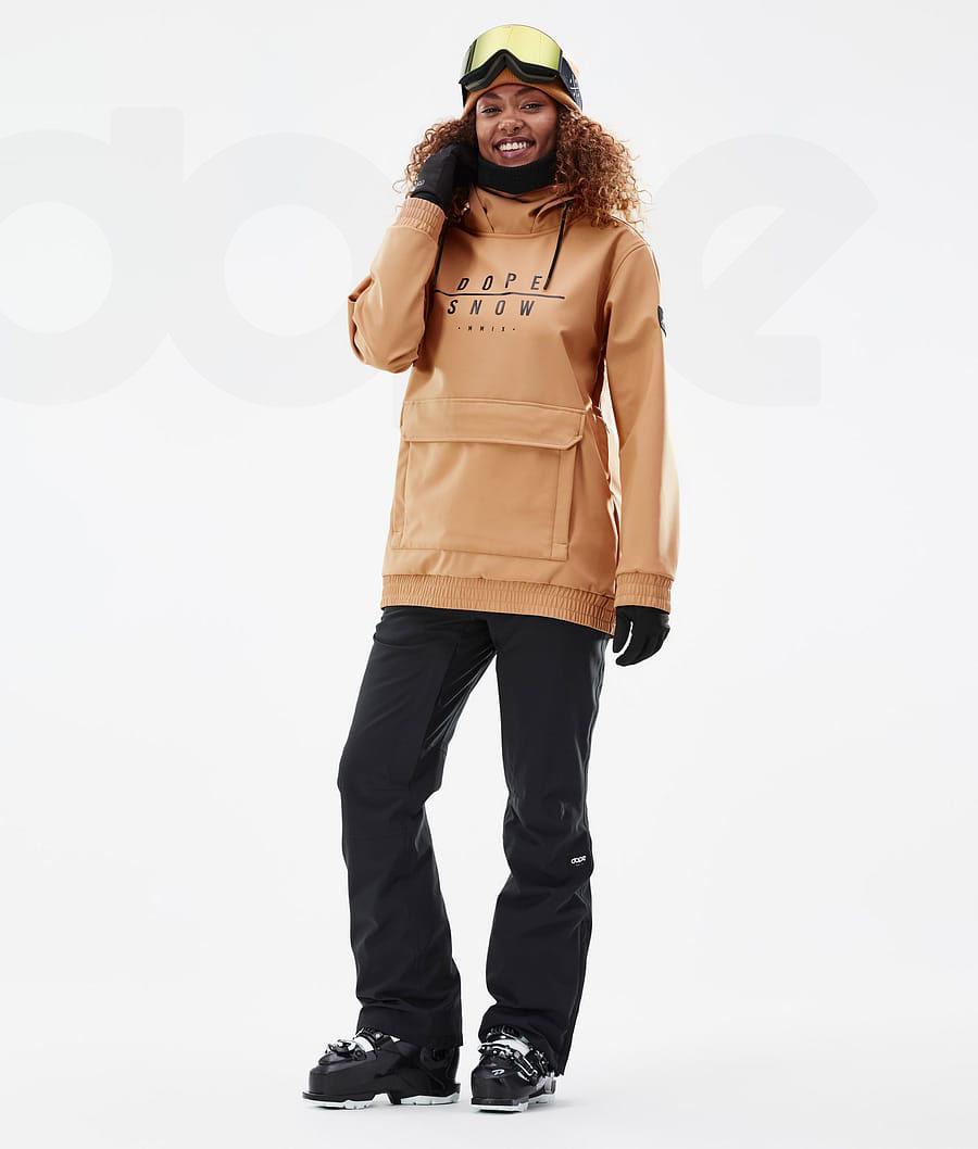 Dope Wylie W DS Ski-jassen Dames Khaki Geel | NLSO3686