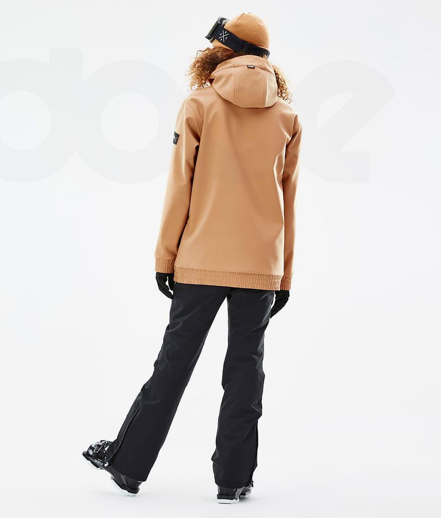 Dope Wylie W DS Ski-jassen Dames Khaki Geel | NLSO3686