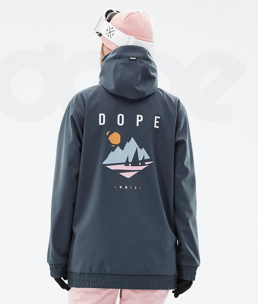 Dope Yeti W Pine Ski-jassen Dames Diepgroen Blauw | NLJJ3714